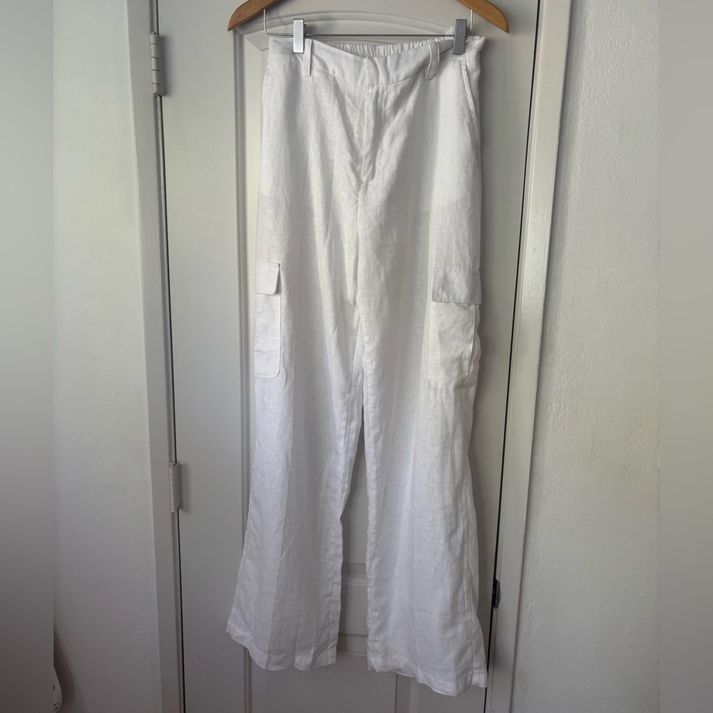 Love Tree white cargo linen pants BNWOT